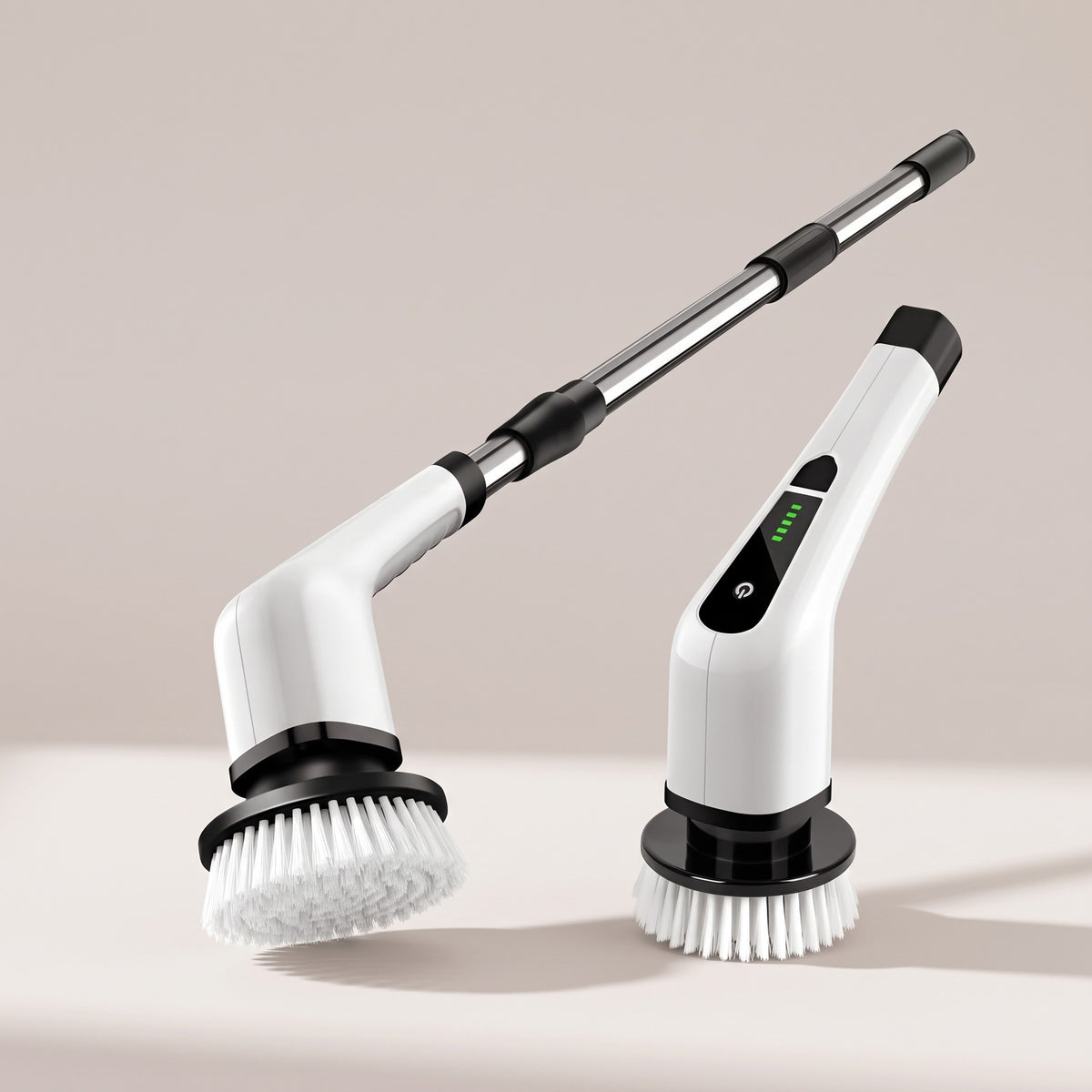 Limpiador giratorio eléctrico con mango extensible, versión larga y corta